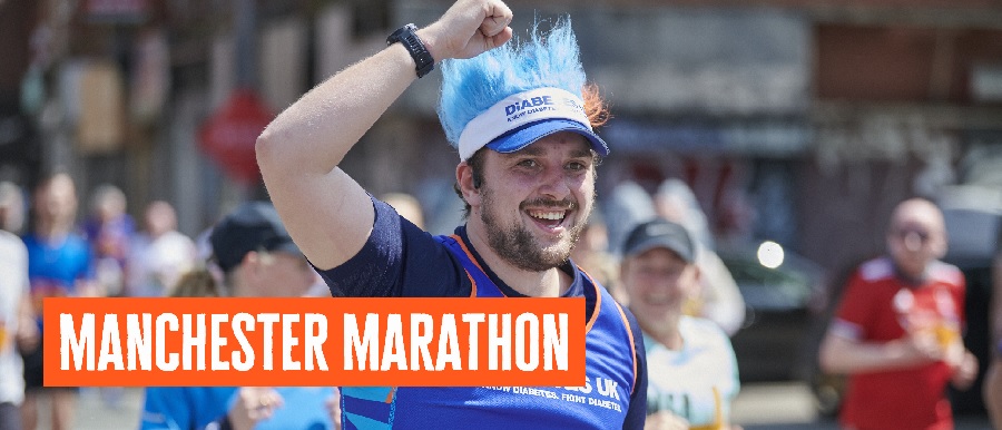 Man Cheering with Diabetes UK vest and crazy hair