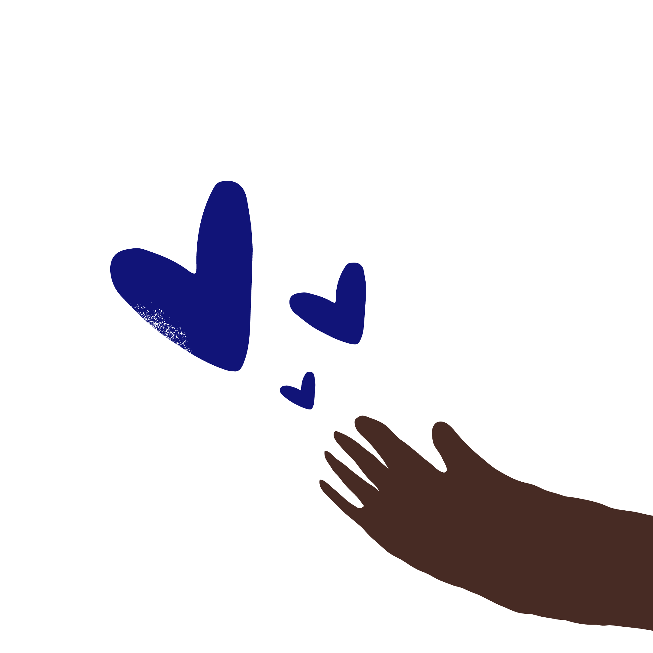 Icon of a hand and heart