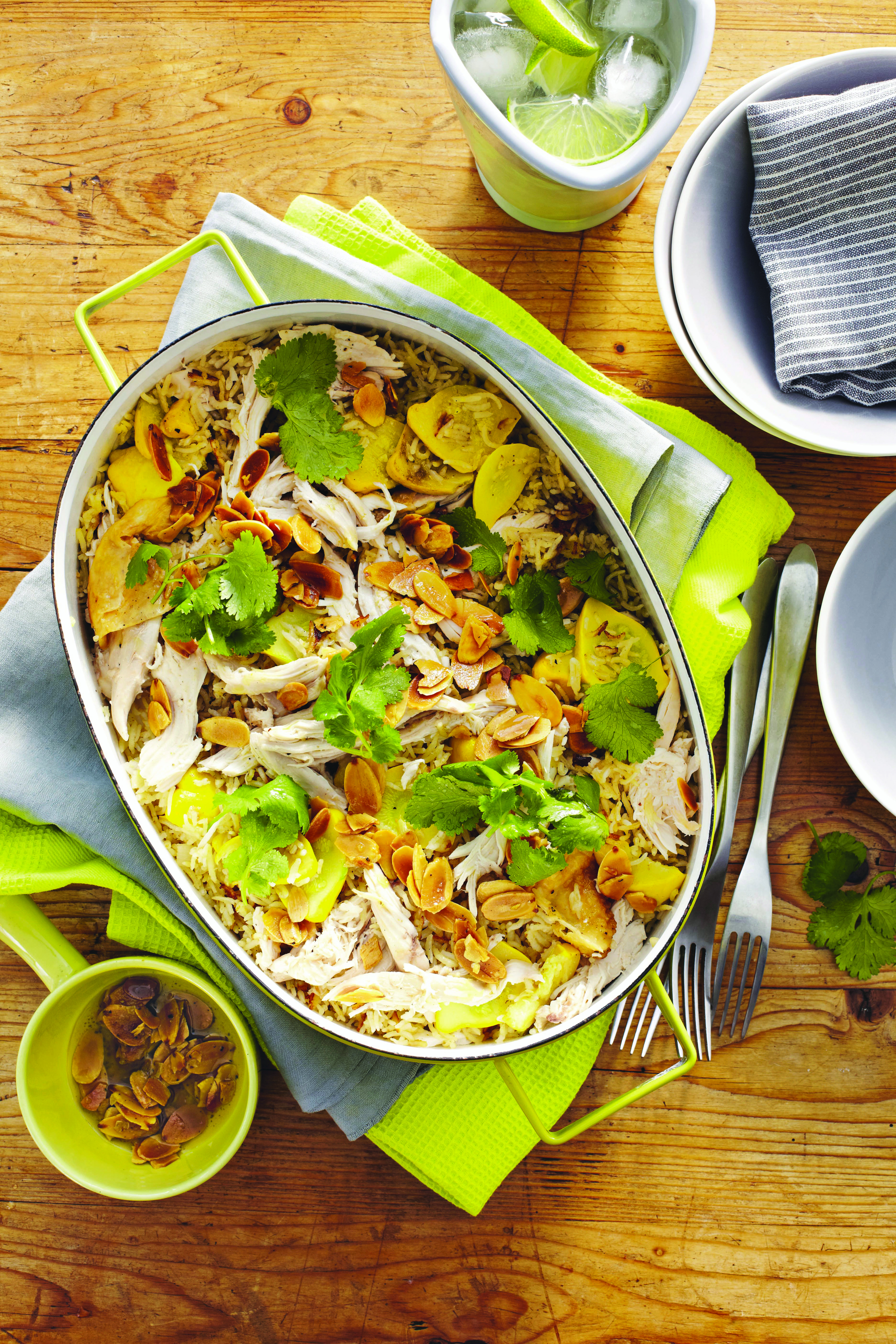 Chicken, squash and coriander pilaf