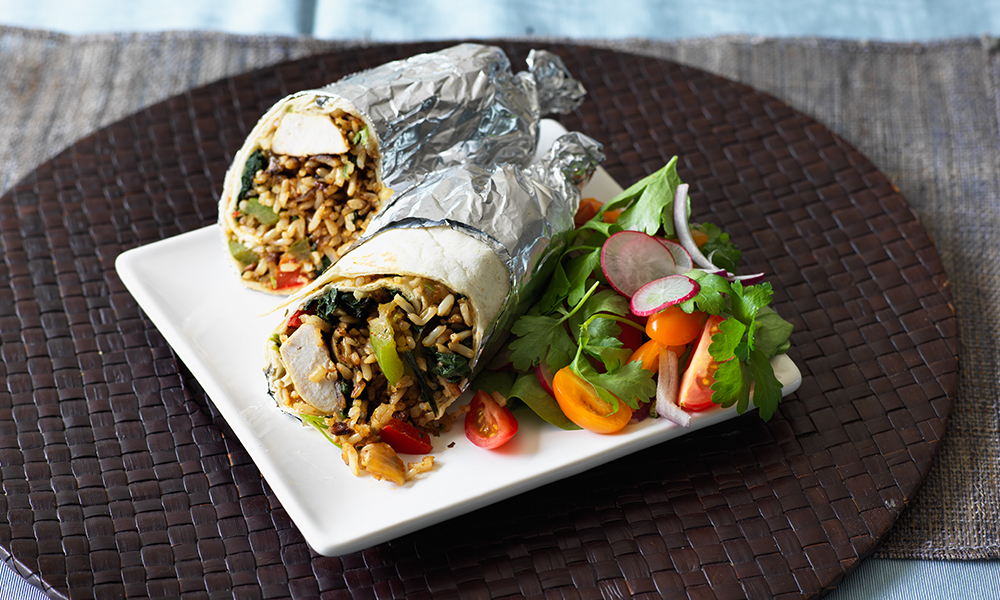 Chicken and spinach burritos | Diabetes UK