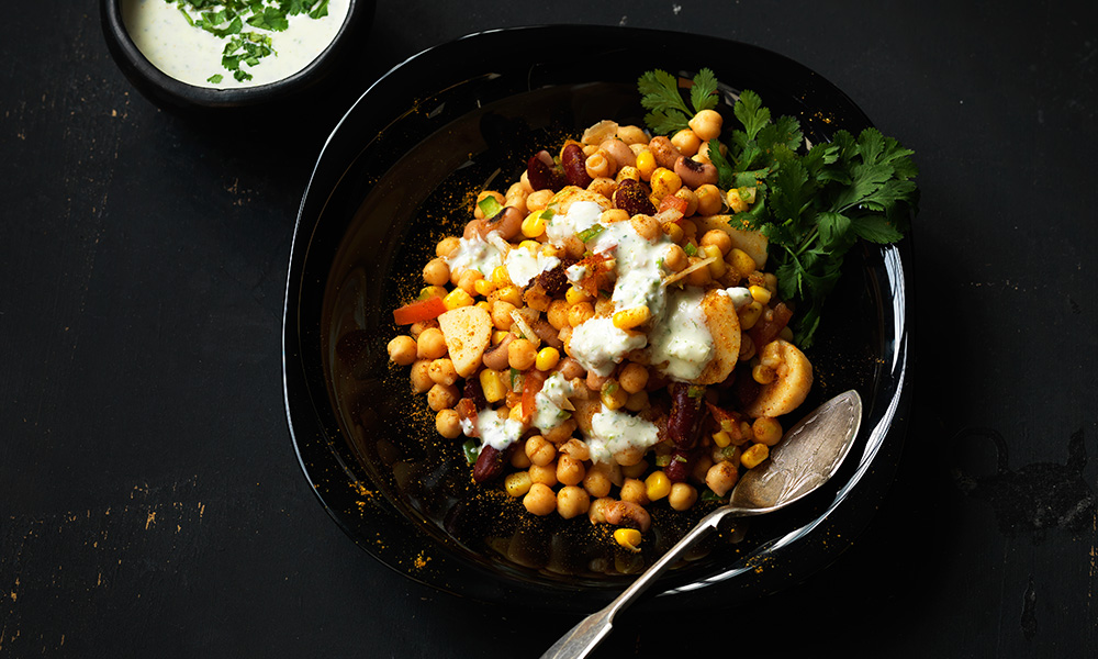 Chana chaat (mixed bean salad)