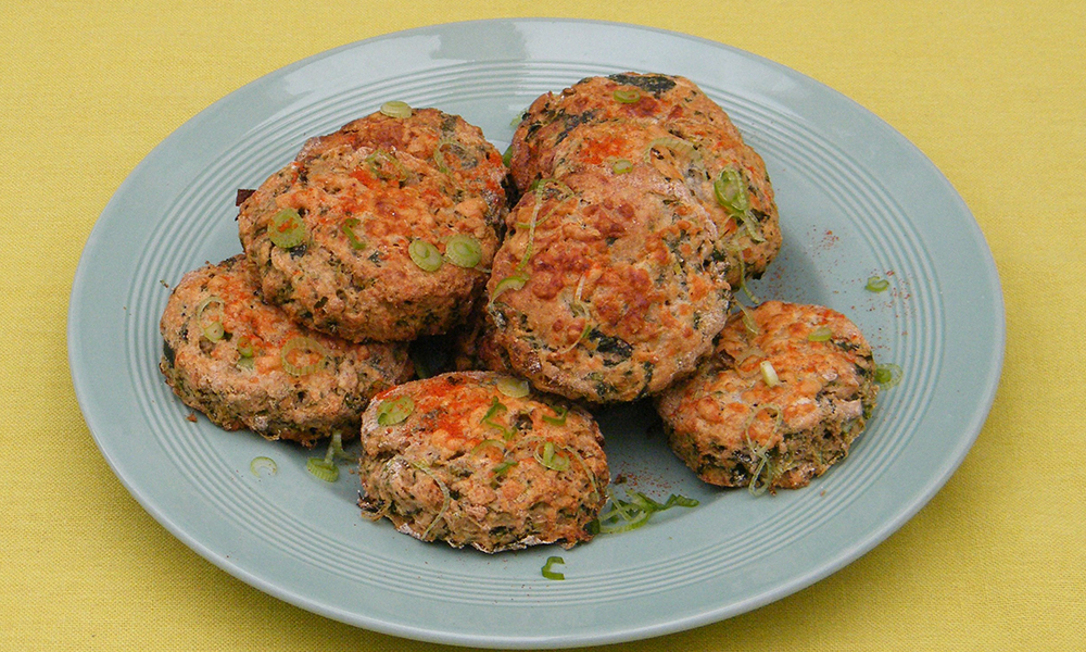 Cheese, onion and spinach scones