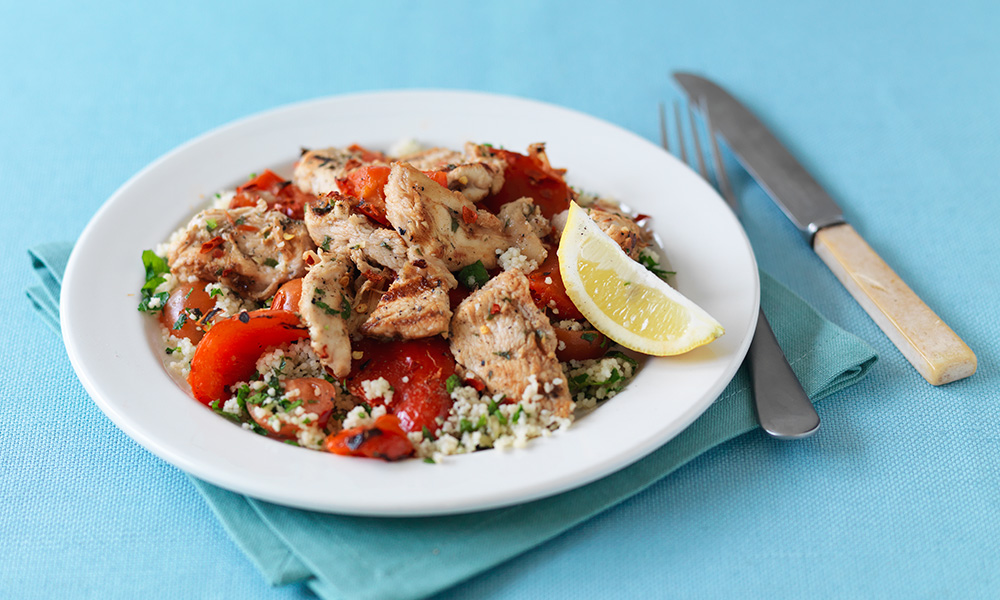Grilled lemon and chilli chicken with couscous | Diabetes UK