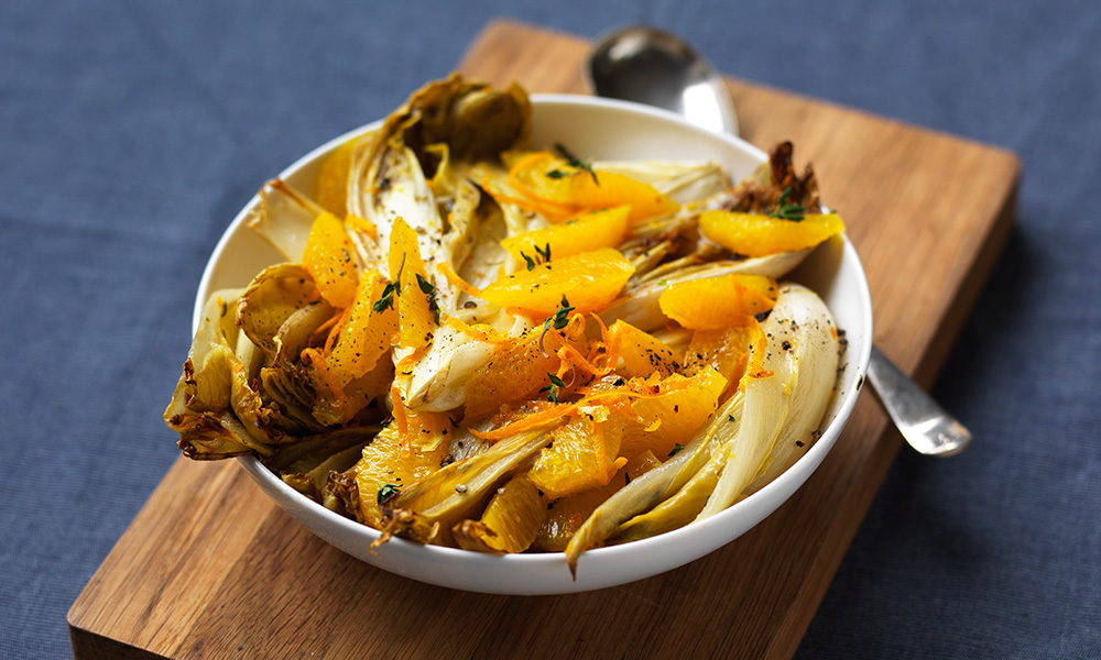 Roasted chicory and orange salad