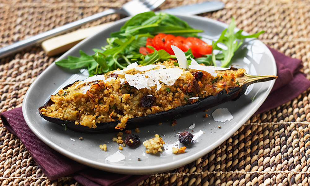 Herby stuffed aubergines | Diabetes UK