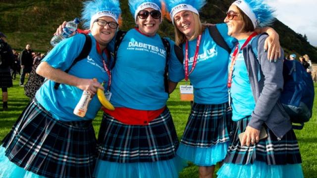 An image of Kiltwalk participants