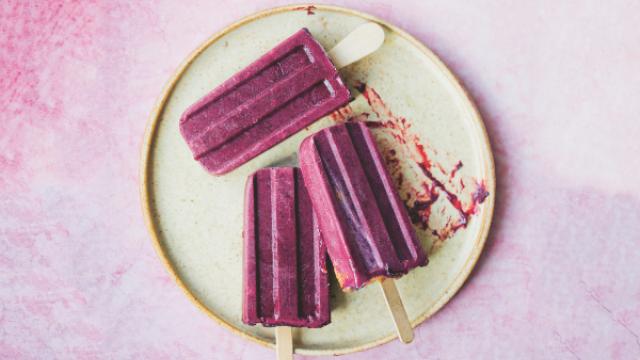 Blueberry and avocado creamsicles
