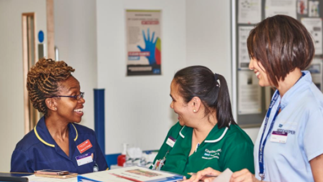 nurses chatting