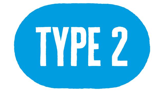 The words 'type 2' in a blue box