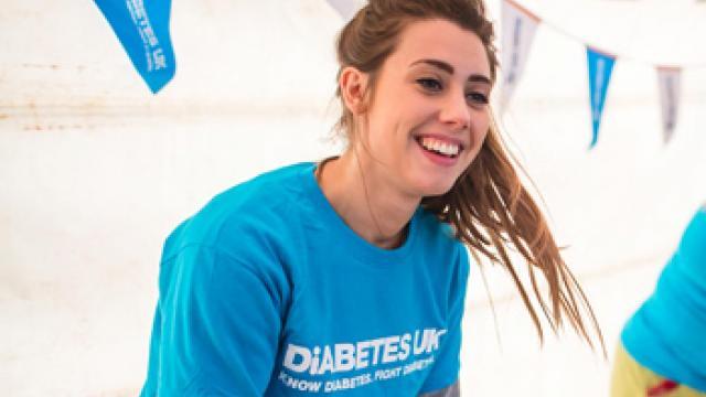 Lady volunteering at event