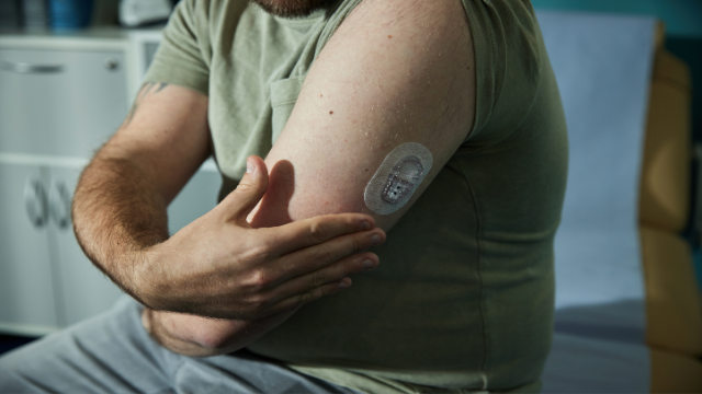man wearing CGM