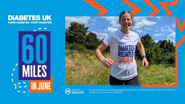 Lady Running Outside, 60 Miles in June Logo