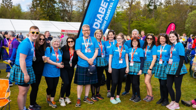An image of Kiltwalk participants