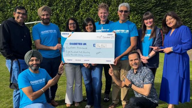 Group of supporters at cheque presentation