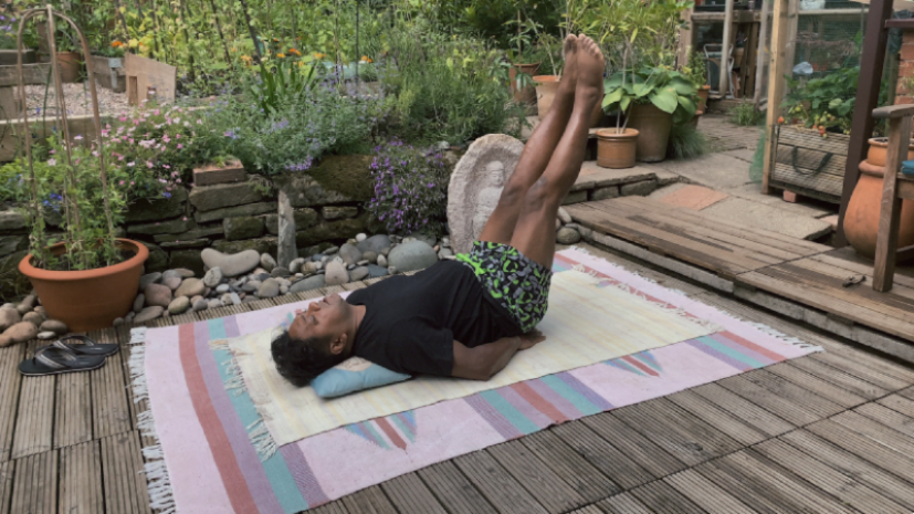 Mahesh doing yoga
