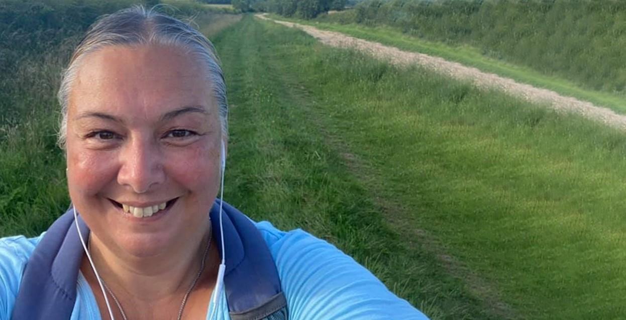 Zena smiling as she takes on the One Million Step Challenge