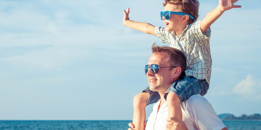 father son in the sun
