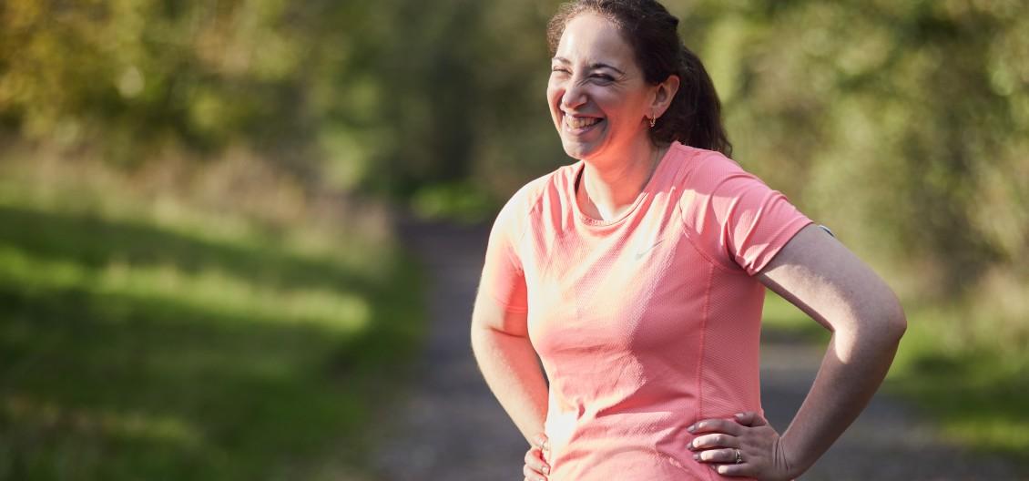 woman running in park