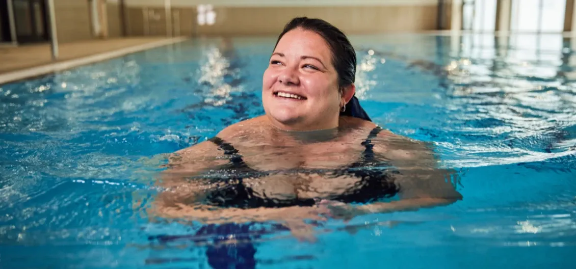 woman in swimming pool