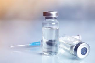 Vials with a syringe