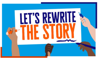 Let's rewrite the story message with four hands with pencils
