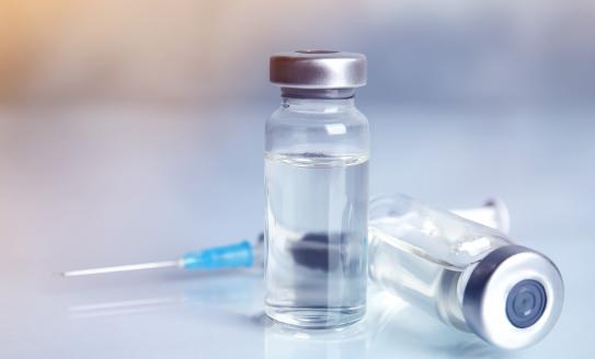 Vials with a syringe