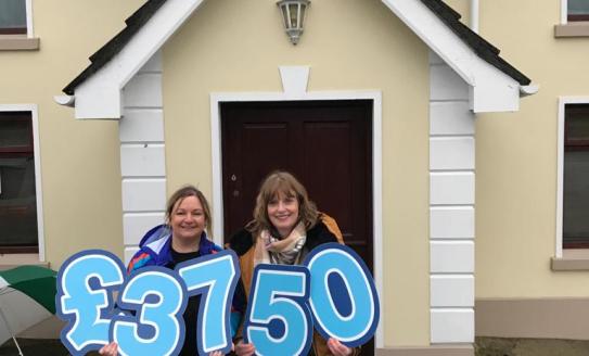 Annie and Naomi outside Johnny Arthur's pub, where they raised £3,750