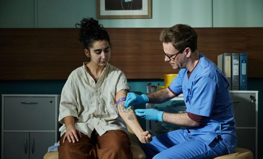 A person having a blood test 