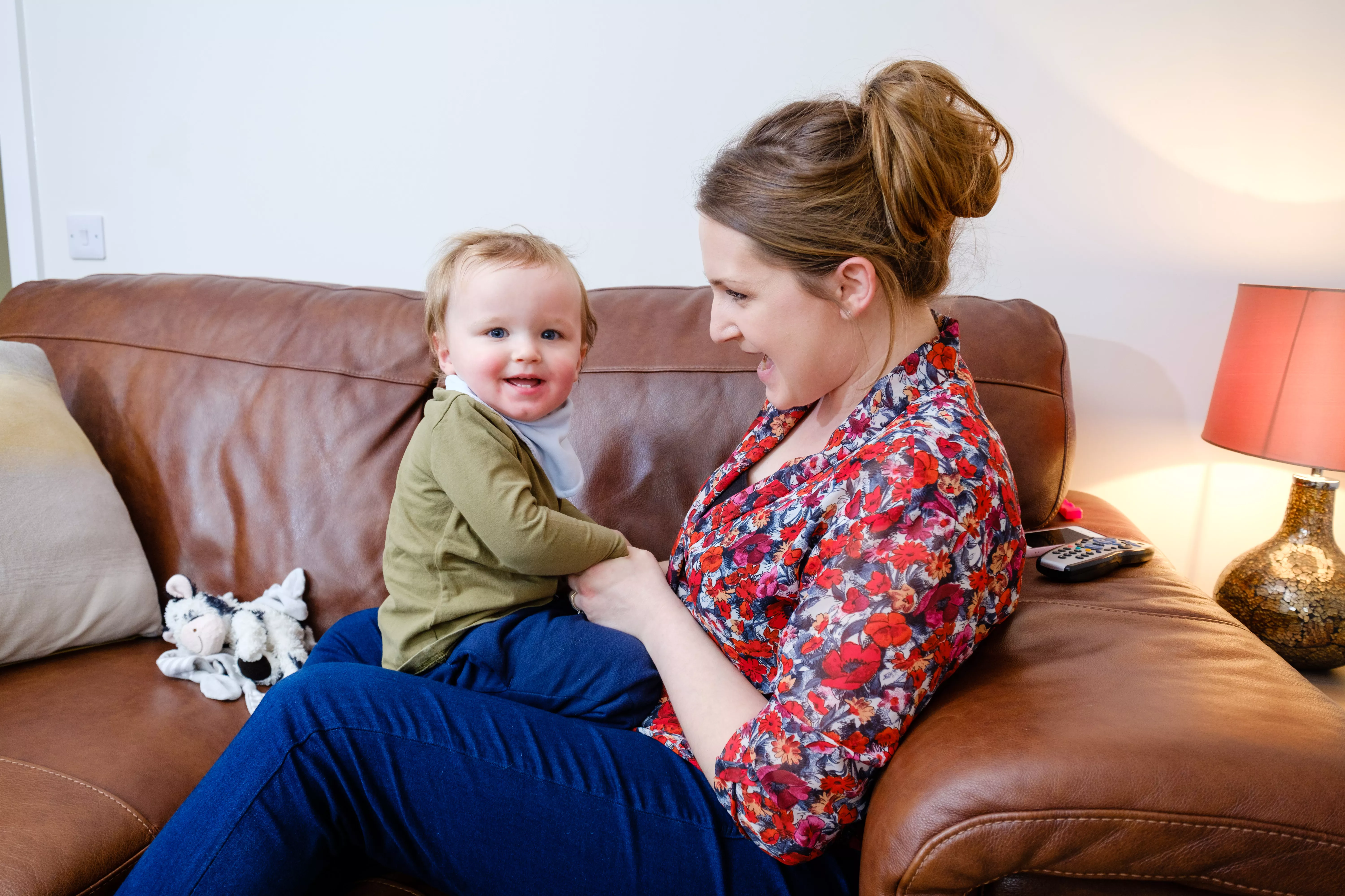 A mother Laura Carver with her child