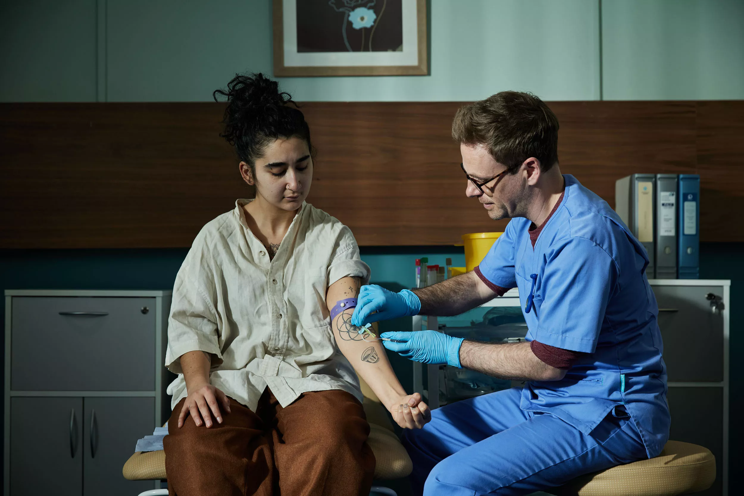 A person having a blood test 