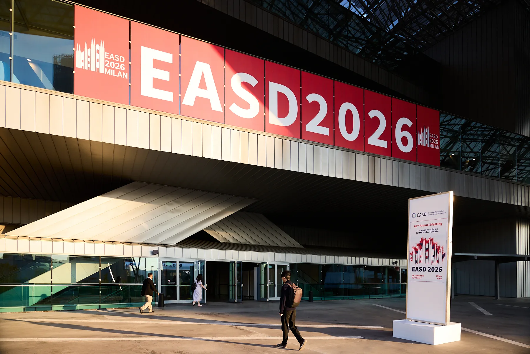 Entrance to conference hall with EASD 2026 sign