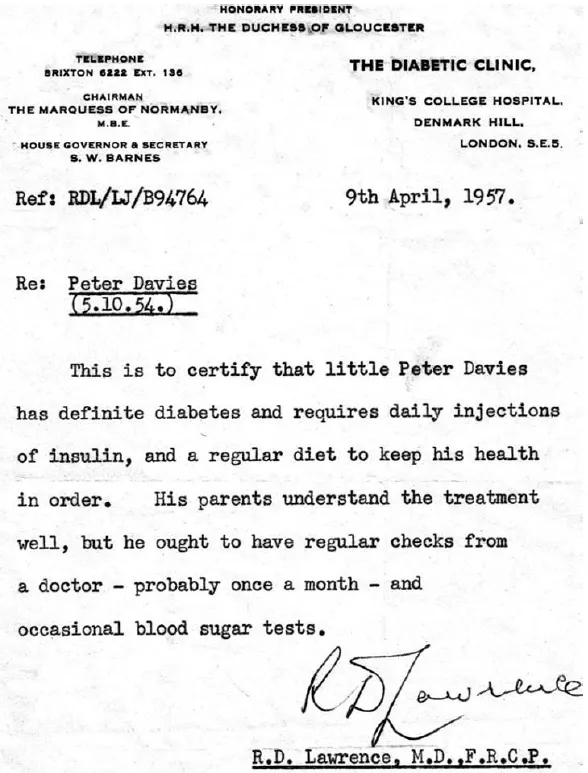 Peter Davies letter from RD Lawrence Peter Davies letter from RD Lawrence