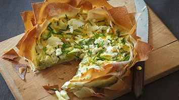 Caramelised leek quiche Thumbnail