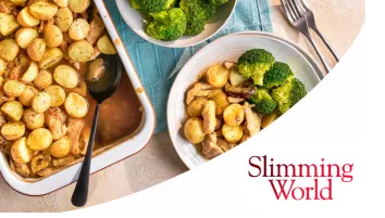 Chicken and mushroom potato bake with Slimming World logo