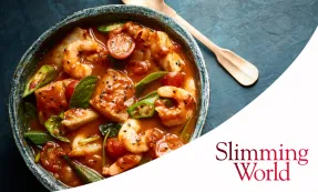 Jamaican seafood curry with Slimming World logo