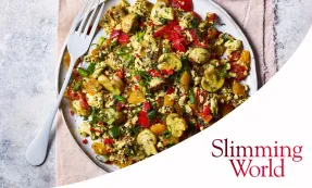 Spicy tofu scramble with Slimming World logo