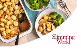 Chicken and mushroom potato bake with Slimming World logo