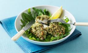 Baked cod with parsley and horseradish crust Baked cod with parsley and horseradish crust