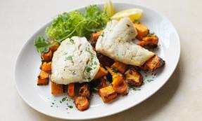Cod with roasted winter veggies Cod with roasted winter veggies