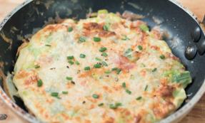 Ham, leek and Parmesan frittata Ham, leek and Parmesan frittata