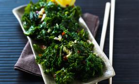 Stir-fried kale with chilli, ginger and garlic Stir-fried kale with chilli, ginger and garlic