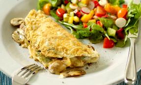 Mushroom and spring onion omelette Mushroom and spring onion omelette