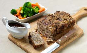 Savoury meatloaf and onion gravy