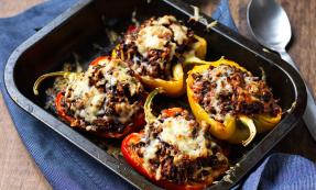 Spiced mince and lentil stuffed peppers Spiced mince and lentil stuffed peppers
