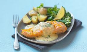 Trout with citrus and basil sauce Trout with citrus and basil sauce