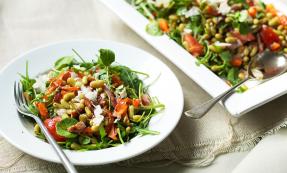 Warm bacon, flageolet bean and watercress salad Warm bacon, flageolet bean and watercress salad