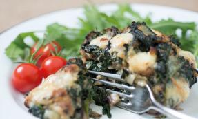 Spinach and Wensleydale stuffed portobello mushroom Spinach and Wensleydale stuffed portobello mushroom