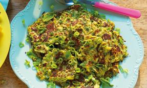 Courgette fritters with salsa Courgette fritters with salsa