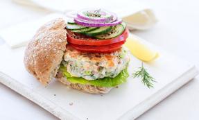 Cod and salmon burger Cod and salmon burger