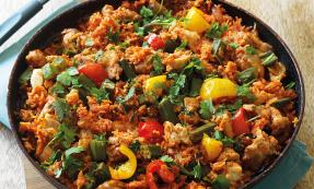 Jollof rice and chicken Jollof rice and chicken